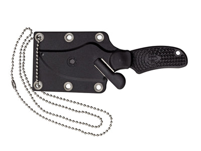 Spyderco ARK FB35PBK dettaglio lama H-1 resistente corrosione e manico FRN nero John Shirley