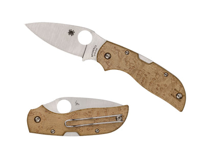 Spyderco Chaparral Birdseye Maple C152WDP Compression Lock, gentleman's folder, Made in USA