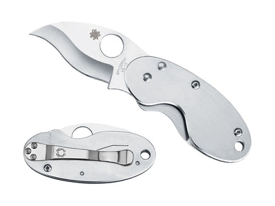 Spyderco Cricket C29P dettaglio profilo lama a S rovesciata e manico acciaio rotondo