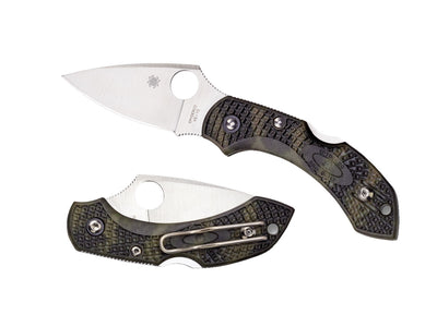 Spyderco Dragonfly 2 C28ZFPGR2 dettaglio lama VG-10 piatta e FRN verde