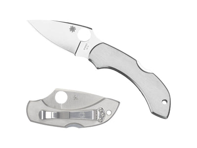 Spyderco Dragonfly C28P dettaglio lama VG-10 a foglia e manico acciaio inossidabile