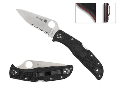 Spyderco Endela Thin Red Line C243FPSBKRD liner rossi, tributo vigili del fuoco