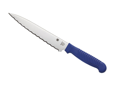 Spyderco Kitchen Classics K04SBL coltello cucina 16,5 cm lama MBS-26 seghettata manico polipropilene blu