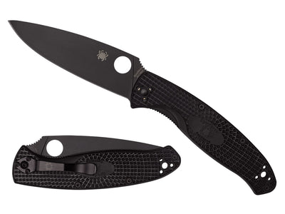 Spyderco Resilience C142PBBK Liner Lock, hardware rivestito nero, Made in China