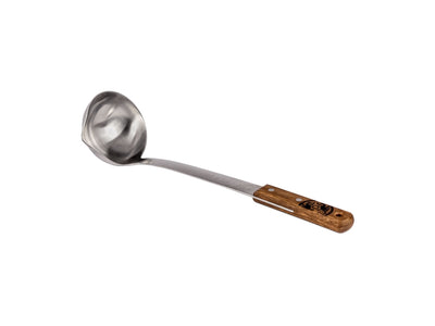 Petromax mestolo acciaio inox LADLE30 30cm beccuccio anti-gocciolamento manico noce