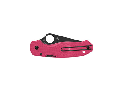 Spyderco Para 3 C223PPNBK dettaglio contrasto lama nera e manico FRN rosa