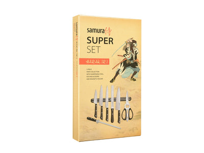Samura Harakiri Super SET8PZ(5COLTELLI-FORBICE-ACCIARINO-SUPPORTO)Black SHR-280B - foto 2