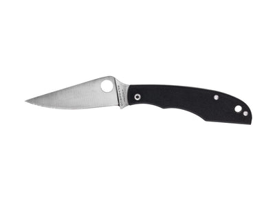 Spyderco Grasshopper C138GBKP slipjoint lama Sandvik 12C27, guancette G-10 nero, Trademark Round Hole