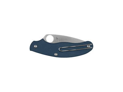 Spyderco UK Penknife C94GPCBL dettaglio lama CPM SPY27 e guancette G-10 blu cobalto portachiavi