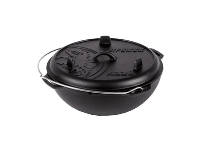 Petromax Cast-Iron Kazan 8L ghisa forma wok con coperchio multifunzionale