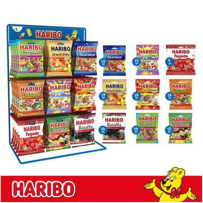 Haribo Espositore in Metallo da Banco Baby Caraibi 140 Buste da 80 gr