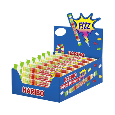 Haribo Mega Roulette Frutta Frizz 45g 40 pezzi caramelle rotelle frizzanti
