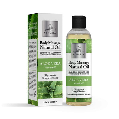 Body Massage Natural Oil - Aloe vera, rigenerante e sciogli tensione 250 ml