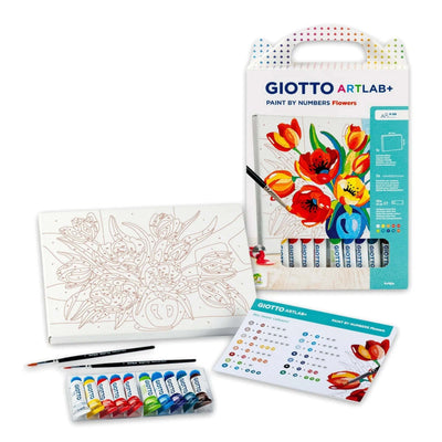 Giotto ArtLab+ Paint by Numbers Flowers tela numerata soggetto floreale