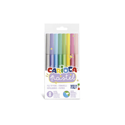 Pennarelli Carioca Pastel 8 colori superlavabili atossici lavabili dalla pelle
