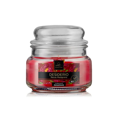 CANDELA PROFUMATA SENZAZIONI 40h DESIDERIO - Rosso Melograno