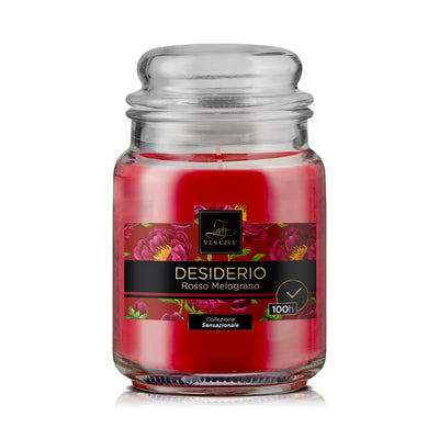 CANDELA PROFUMATA SENZAZIONI 100h DESIDERIO - Rosso Melograno