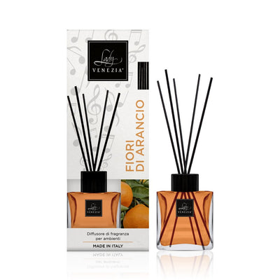 Diffusore Ambiente Cubo con Bastoncini - Fiori di Arancio 100ml