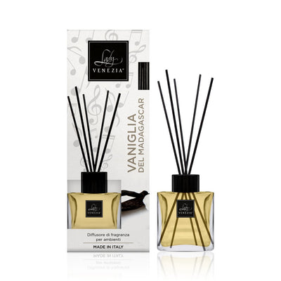 Diffusore Ambiente Cubo con Bastoncini - Vaniglia del Madagascar 100ml