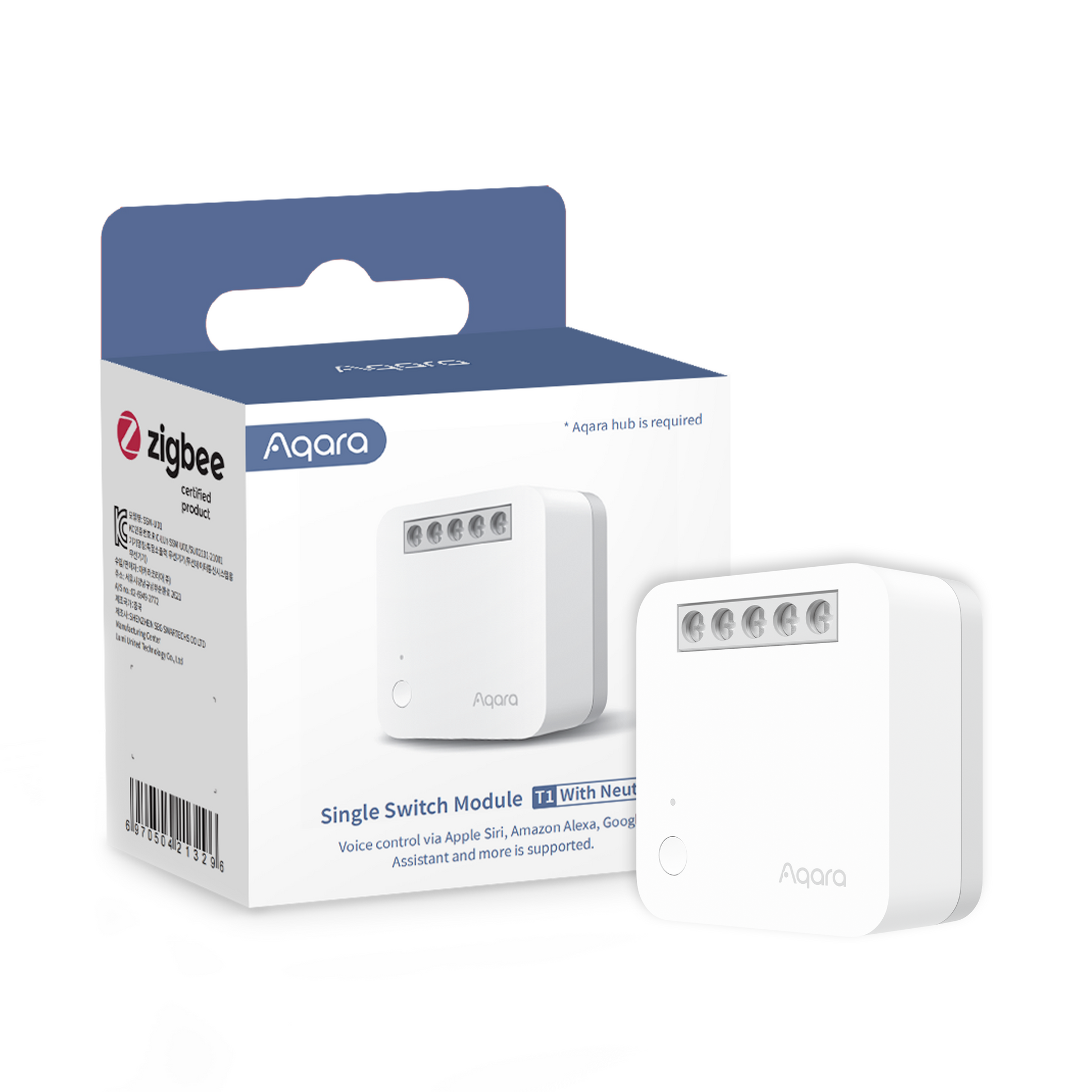 Aqara Modulo Interruttore Singolo T1 (Con Neutro) Luci/Prese/ventilat Zigbee