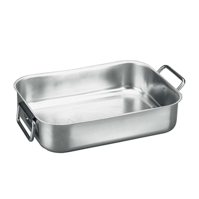 Paderno Tortiera Rettangolare Inox con Manici Snodabili 40x26 cm H 9 cm