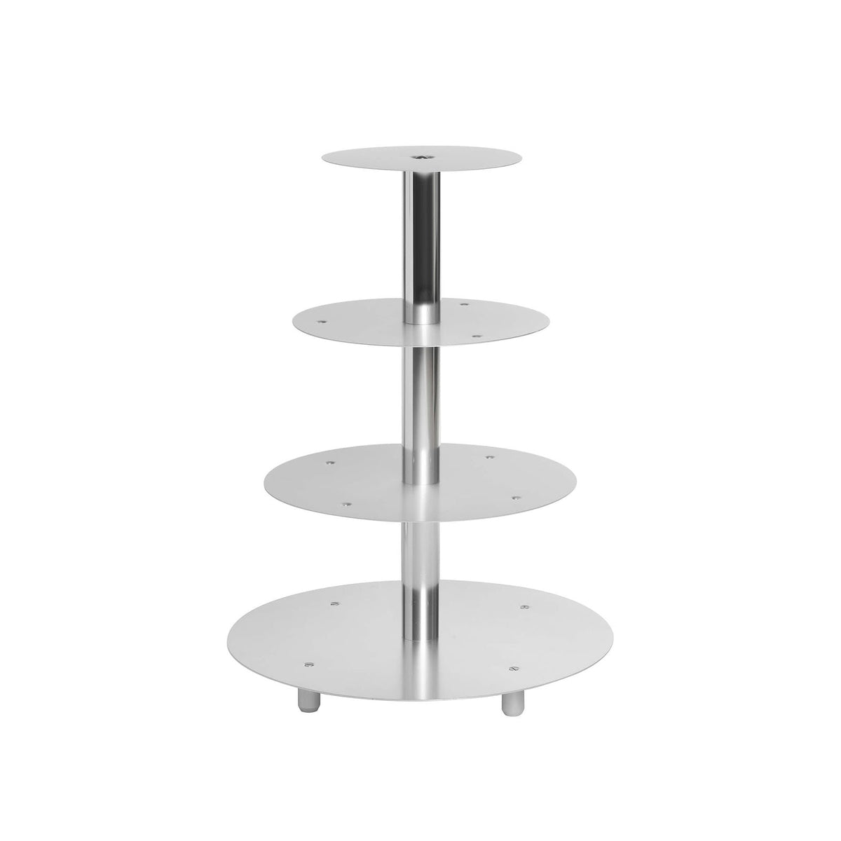 Alzata per Torte 4 Piani in Alluminio Ø 40 32 26 20 cm H 55 cm