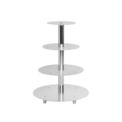 Alzata per Torte 4 Piani in Alluminio Ø 40 32 26 20 cm H 55 cm