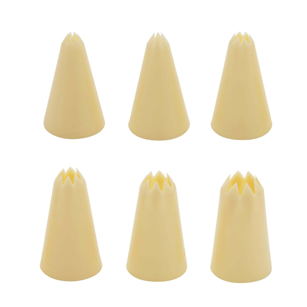 Bocchette per Decorare in Plastica Foro Festonato Set 6 Pezzi