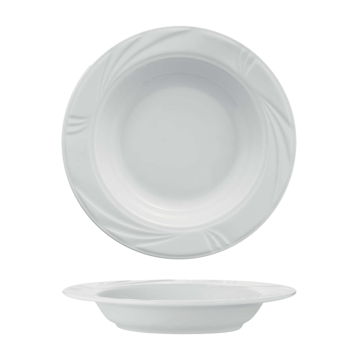 Lubiana Arcadia Piatto Fondo in Porcellana Bianca 22,5 cm 6 Pezzi