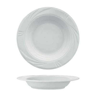 Lubiana Arcadia Piatto Fondo in Porcellana Bianca 22,5 cm 6 Pezzi