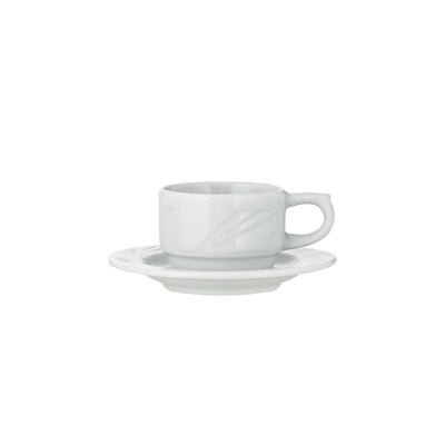 Lubiana Arcadia Tazza Caffè Impilabile con Piattino 8 cl 6 Pezzi