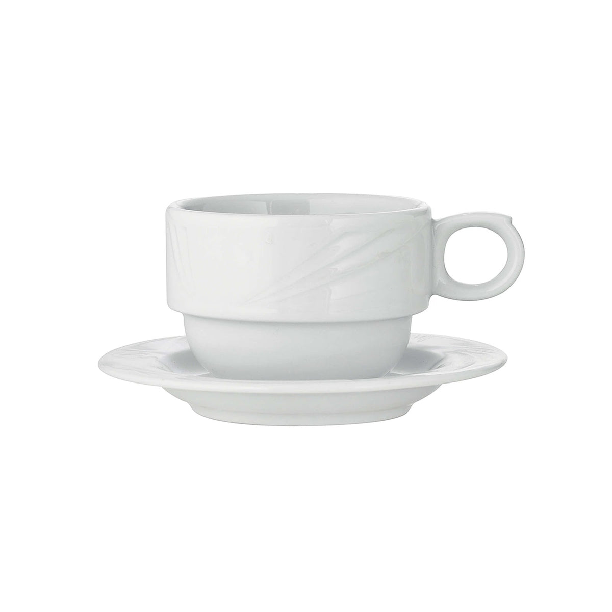 Lubiana Arcadia Tazza Tè e Colazione Impilabile con Piattino 24 cl 6 Pezzi