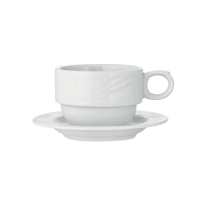 Lubiana Arcadia Tazza Tè e Colazione Impilabile con Piattino 24 cl 6 Pezzi