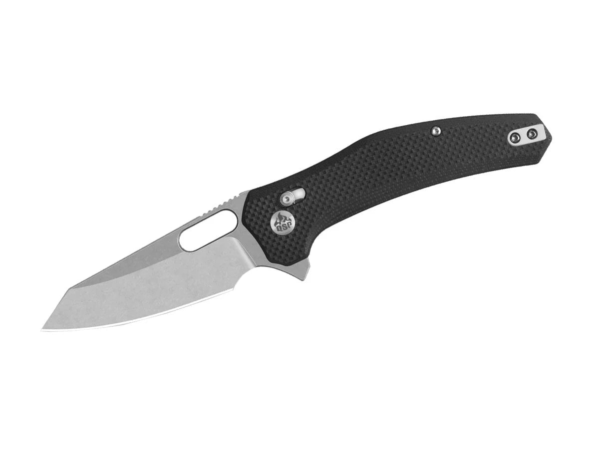 Coltello EDC QSP Emu G-10 14C28N stonewash nero texture QS164-C1