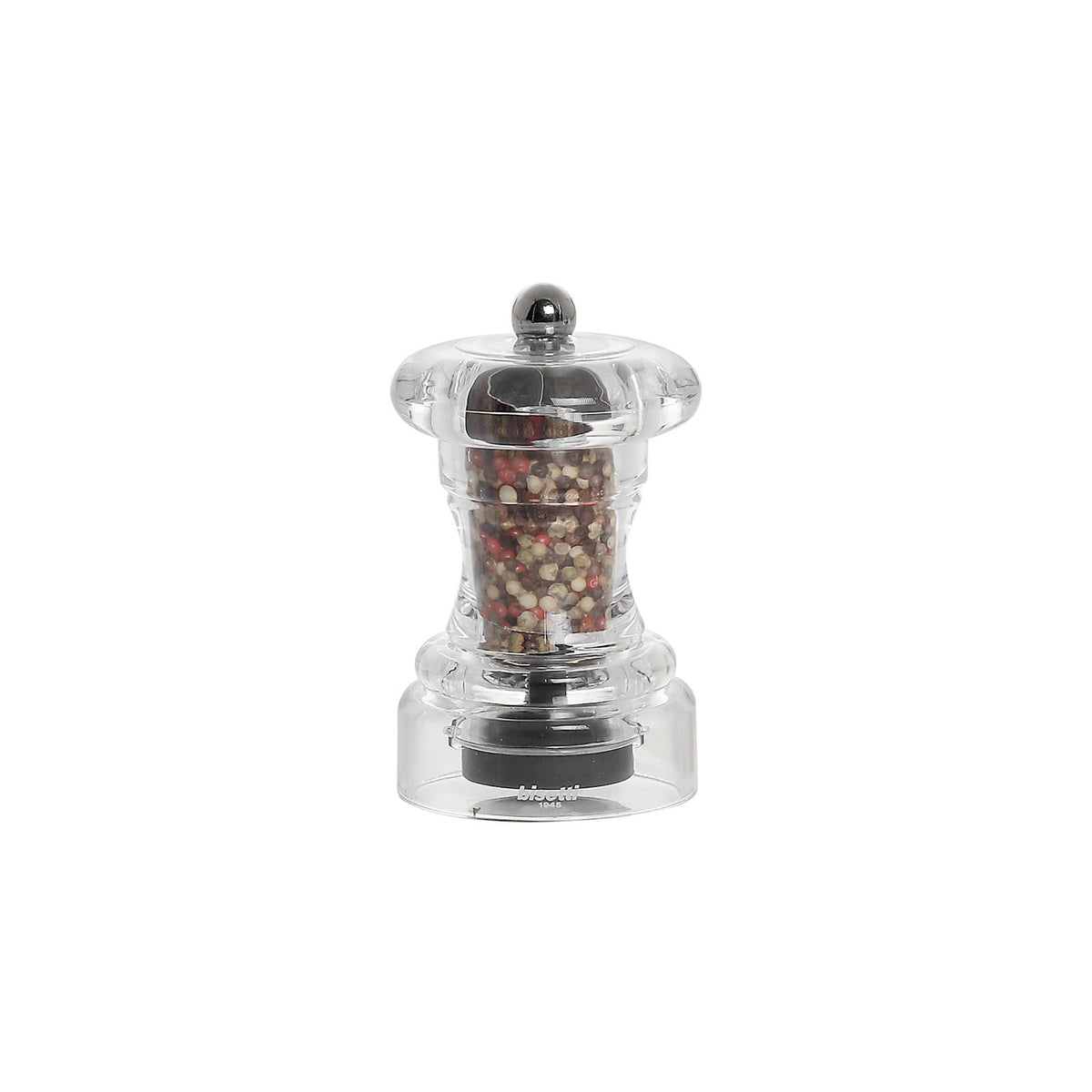 Macinapepe in Acrilico H 10 cm con Macina in Acciaio Temprato