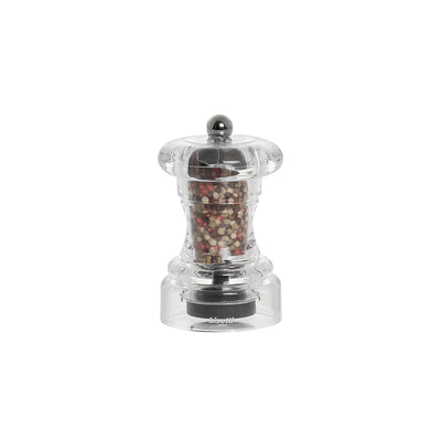 Macinapepe in Acrilico H 10 cm con Macina in Acciaio Temprato