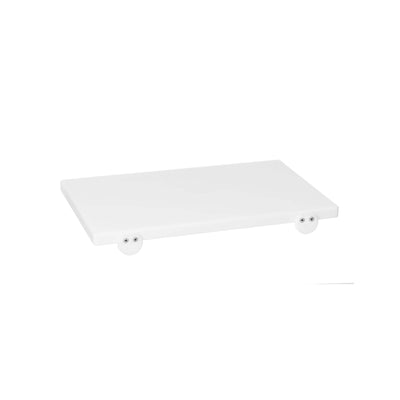 Tagliere in Polietilene Bianco con Battente 30x20 cm Spessore 2 cm