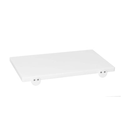 Tagliere in Polietilene Bianco con Battente 50x30 cm Spessore 2 cm