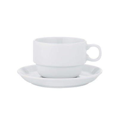Tognana Acapulco Piattino per Tazza Tè e Tazza Grande Caffè Bianco 12 Pezzi