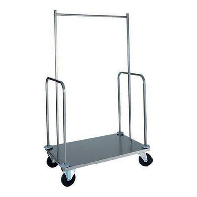 Carrello Portavaligie con Appendiabiti Inox 100x56 cm H 155
