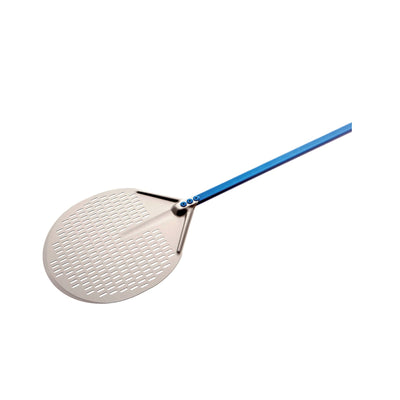 Gi.Metal Pala Pizza Tonda Forata Alluminio Ø 33 cm Manico 150 cm