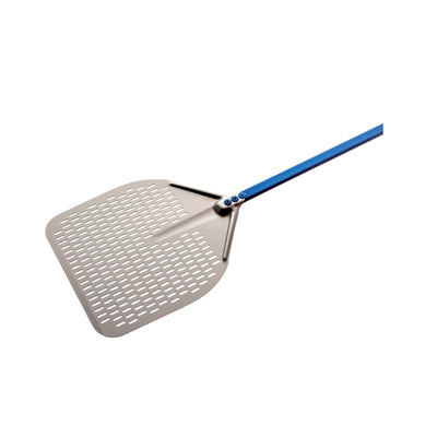 Gi.Metal Pala Pizza Rettangolare Forata Alluminio 33 cm Manico 150 cm