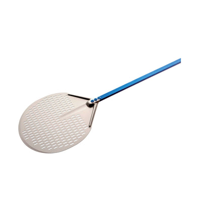 Gi.Metal Pala Pizza Tonda Forata Alluminio Ø 36 cm Manico 150 cm