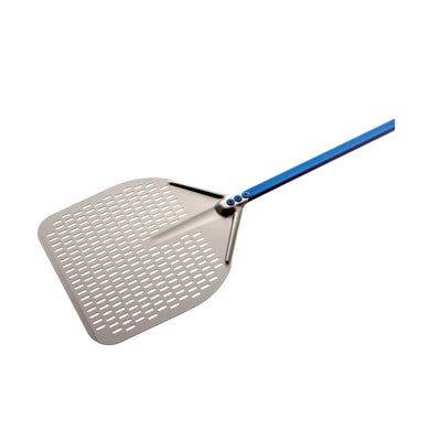 Gi.Metal Pala Pizza Rettangolare Forata Alluminio 36 cm Manico 150 cm
