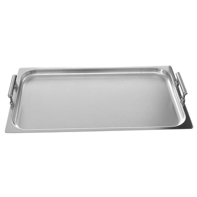 Pinti Vassoio Impilabile per Buffet in Acciaio Inox con Maniglie 53x32,5 cm