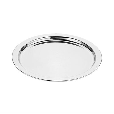 Pinti Vassoio Tondo Bordato in Acciaio Inox 42 cm