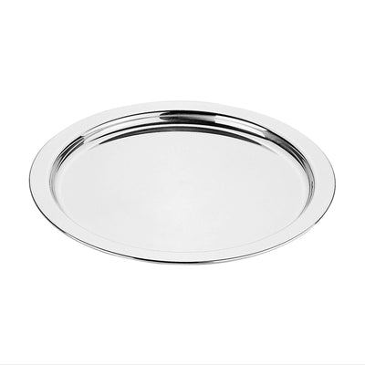 Pinti Vassoio Tondo Bordato in Acciaio Inox 46 cm