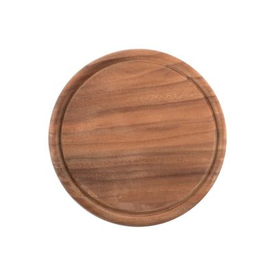 Tagliere in Legno Tondo con Raccogli Liquidi Ø 25 cm