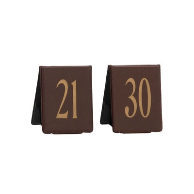 Texas Segnaposto Numerato in Cuoio Marrone dal 21 al 30 10 Pezzi