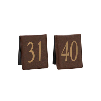 Texas Segnaposto Numerato in Cuoio Marrone dal 31 al 40 10 Pezzi